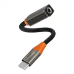 Porodo Audiolink Usb-c To 3.5mm Audio Jack Adapter - Black & Orange-thumbnail