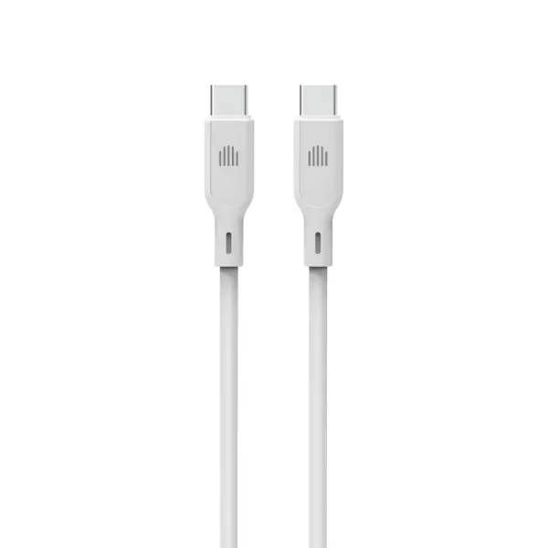 DVICED USB-C to USB-C cable Charging & Data transfer Silicone 1.25m - White-0