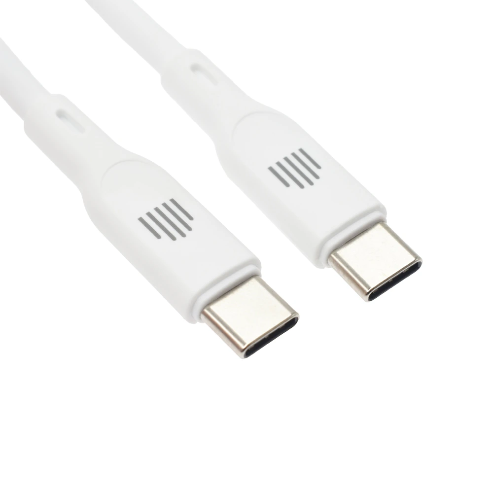 DVICED USB-C to USB-C cable Charging & Data transfer Silicone 1.25m - White-thumbnail DVICED USB-C to USB-C cable Charging & Data transfer Silicone 1.25m - White-thumbnail