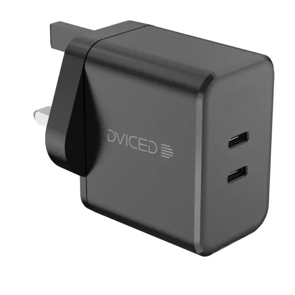 DVICED Wall charger 2 x USB-C and cable 65W UK-0
