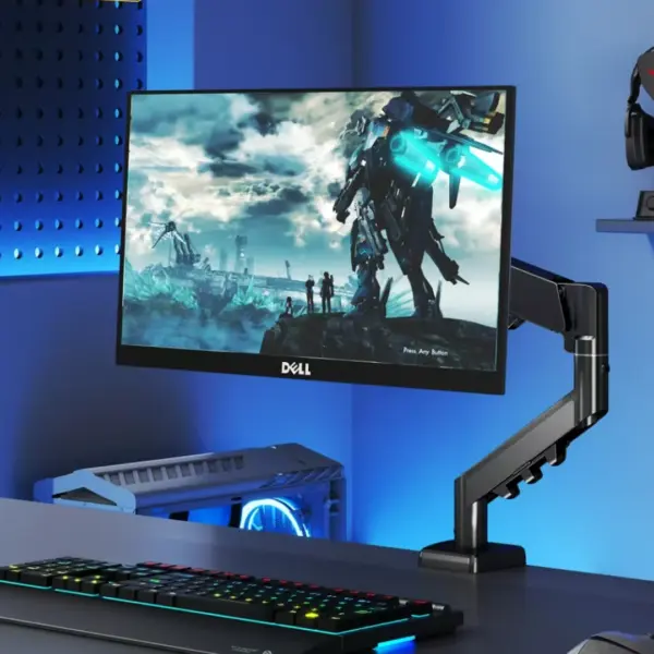 Pawa Single Gas Spring Computer Arm With 360º Rotation - Black-0