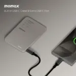 Momax 1-Power F.Pass⁺ 5000mAh Magnetic Battery Pack with Built-in Cable - Titanium-148364