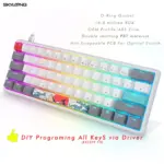 SKYLOONG GK61 60% 61 Keys Gateron Switch Mechanical Keyboard with Coral Sea PBT Double Shot Keycaps - Arabic-146783