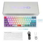 SKYLOONG GK61 60% 61 Keys Gateron Switch Mechanical Keyboard with Coral Sea PBT Double Shot Keycaps - Arabic-146785