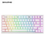 Skyloong Gk75he Wired Magnetic Gaming Keyboard (Phantom Crystal White) White Contour Keycaps-0