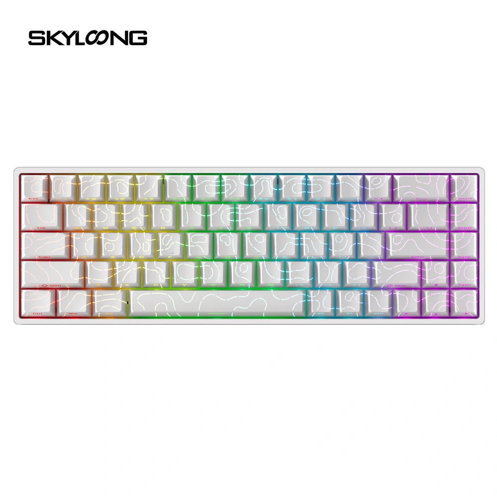 Skyloong Gk68 He Magnetic Wired Gaming Keyboard (Phantom Crystal White) White Contour Keycaps-0 Skyloong Gk68 He Magnetic Wired Gaming Keyboard (Phantom Crystal White) White Contour Keycaps-0