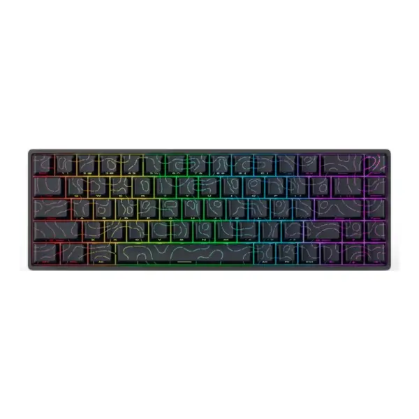Skyloong Gk68 He Magnetic Wired Gaming Keyboard (Phantom Crystal White) Black Contour Keycaps-0