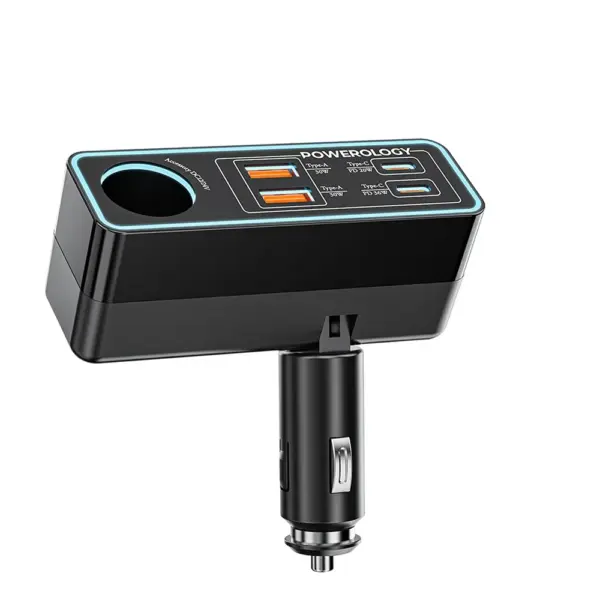 Powerology Brio 125w Multi-port Car Charger - Black-0