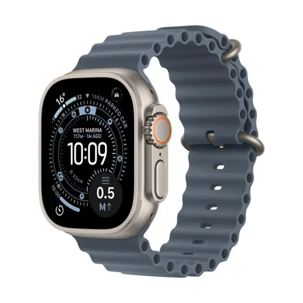 Apple Watch Ultra 3 GPS + Cellular 49mm Natural Titanium Case with Anchor Blue Ocean Band-0