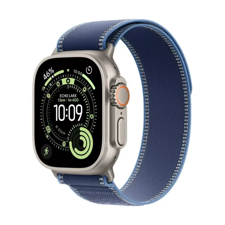 Apple Watch Ultra 3 GPS + Cellular 49mm Natural Titanium Case with Blue/Bright Blue Trail Loop - M/L-0
