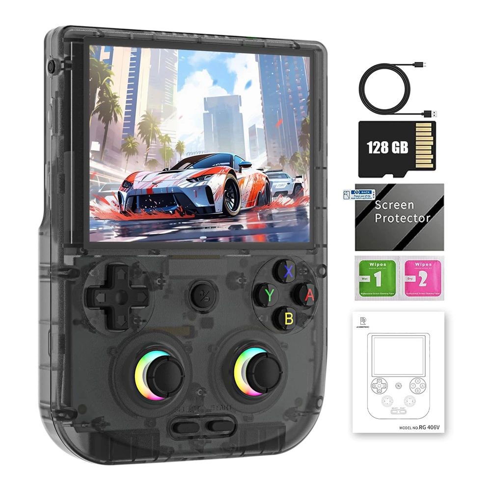 RG406V Retro Handheld Game Console 128 GB – Black Transparent-147668 RG406V Retro Handheld Game Console 128 GB – Black Transparent-147668