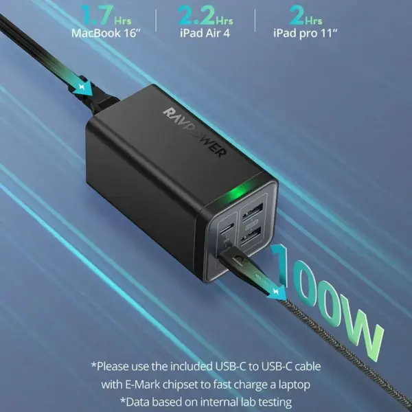 Ravpower Pioneer Power Adapter,120W, 4Port, RP-PC146 - Black-0