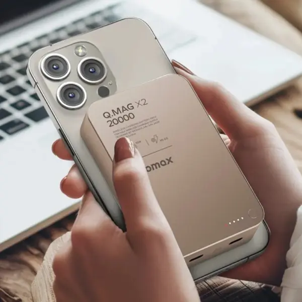 Momax Q.Mag X2 Magnetic Wireless Power Bank 20000mAh - Gen 2 - Sandstone-0