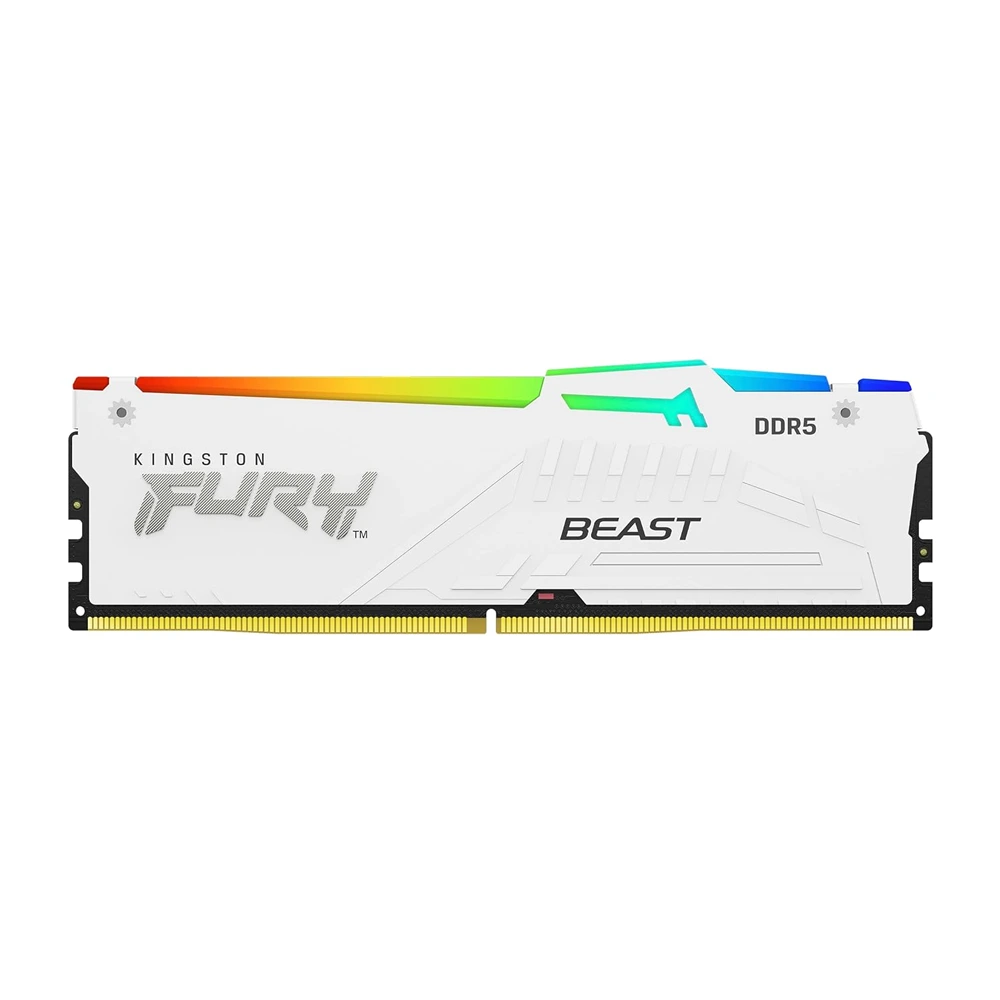 Kingston Fury Beast 16GB 6000MT/s DDR5 CL30 RGB Desktop Gaming Memory - White-0 Kingston Fury Beast 16GB 6000MT/s DDR5 CL30 RGB Desktop Gaming Memory - White-0