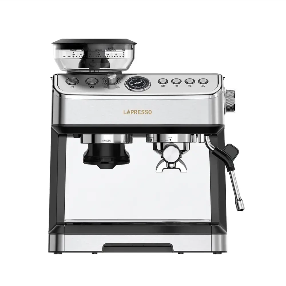Lepresso Espresso Machine Conical Grinder & Steamer - Silver-146622 Lepresso Espresso Machine Conical Grinder & Steamer - Silver-146622