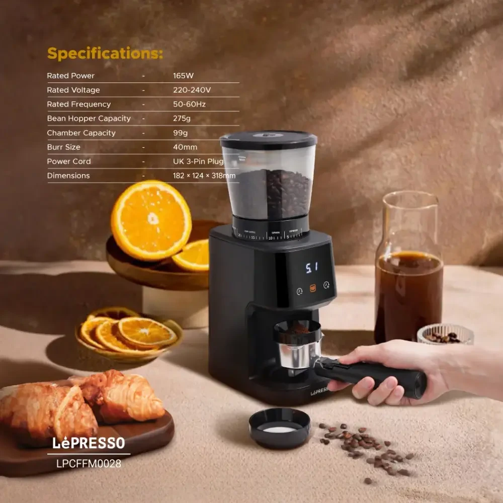 Lepresso Conical Burr Grinder - Black-146642 Lepresso Conical Burr Grinder - Black-146642