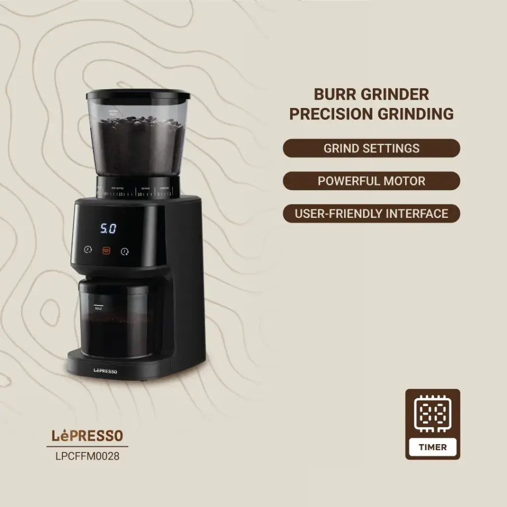 Lepresso Conical Burr Grinder - Black-146640 Lepresso Conical Burr Grinder - Black-146640