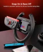 Syntech Steering Wheel for Nintendo Switch2 JoyCons (2 Pack, Black)-146760
