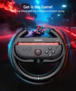 Syntech Steering Wheel for Nintendo Switch2 JoyCons (2 Pack, Black)-146763
