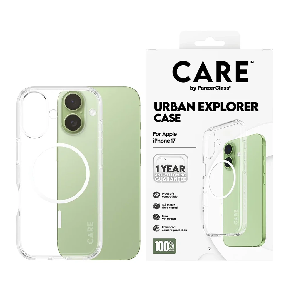 PanzerGlass Flagship Case Transparent Urban Explorer w. White MagSafe iPhone 17-thumbnail PanzerGlass Flagship Case Transparent Urban Explorer w. White MagSafe iPhone 17-thumbnail