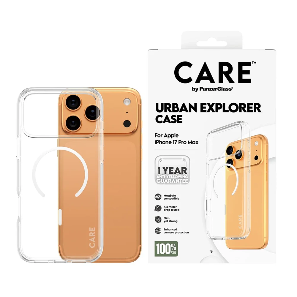 PanzerGlass Flagship Case Transparent Urban Explorer w. White MagSafe iPhone 17 Pro Max-thumbnail PanzerGlass Flagship Case Transparent Urban Explorer w. White MagSafe iPhone 17 Pro Max-thumbnail
