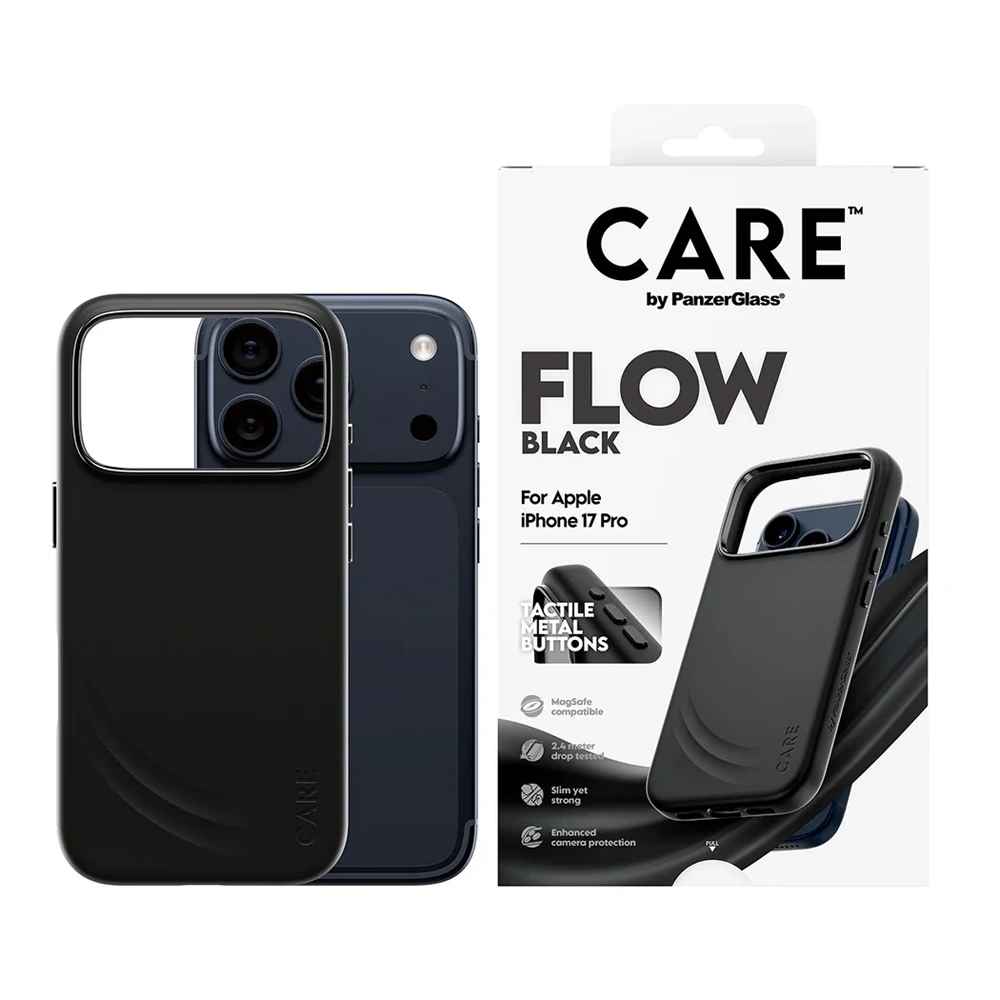 PanzerGlass Feature FLOW Case Black w. MagSafe iPhone 17 Pro-thumbnail PanzerGlass Feature FLOW Case Black w. MagSafe iPhone 17 Pro-thumbnail