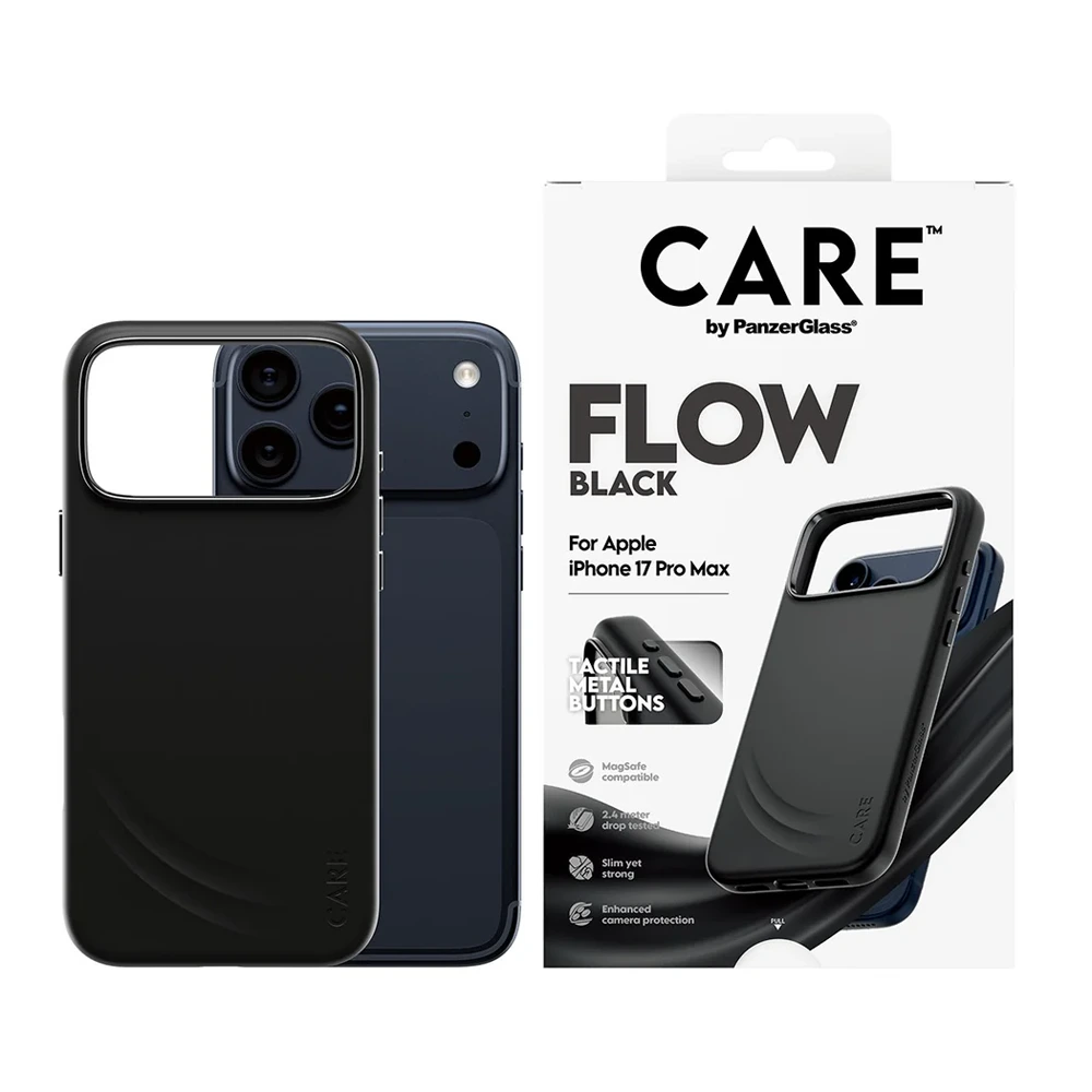 PanzerGlass Feature FLOW Case Black w. MagSafe iPhone 17 Pro Max-thumbnail PanzerGlass Feature FLOW Case Black w. MagSafe iPhone 17 Pro Max-thumbnail