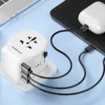 Powerology Universal Travel Adapter 2300W - White (Open Box)-148564