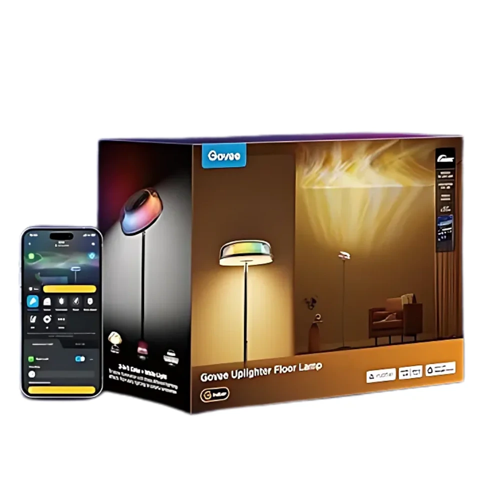 Govee Uplighter Floor Lamp 3 in 1 Lighting Effects, Dynamic Ripple Effect, RGBWW+RGBIC+WW Colors-148862 Govee Uplighter Floor Lamp 3 in 1 Lighting Effects, Dynamic Ripple Effect, RGBWW+RGBIC+WW Colors-148862