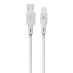 Dviced USB-A to USB-C silicone cable Charging & Data transfer 1.25m - White-0