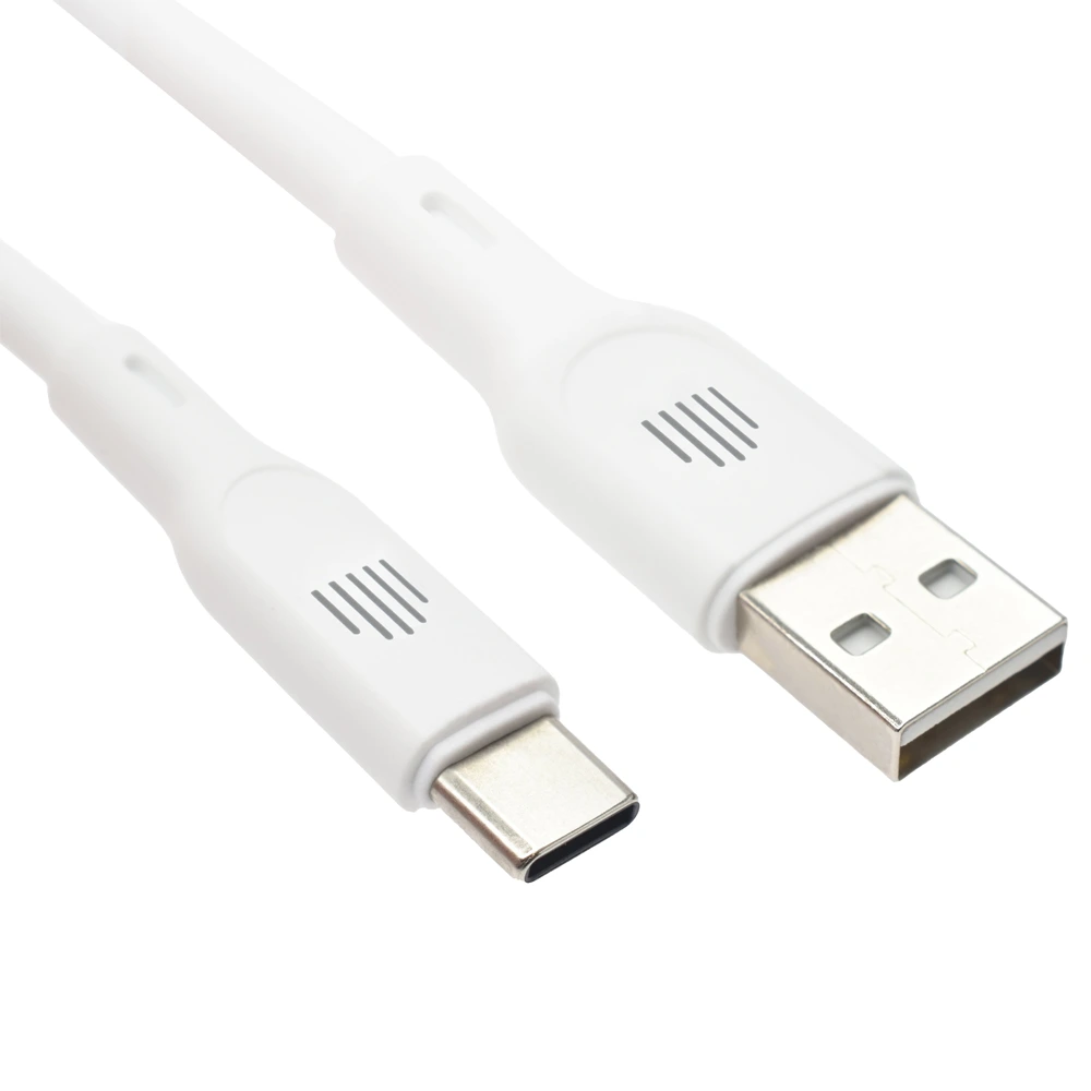 Dviced USB-A to USB-C silicone cable Charging & Data transfer 1.25m - White-thumbnail Dviced USB-A to USB-C silicone cable Charging & Data transfer 1.25m - White-thumbnail