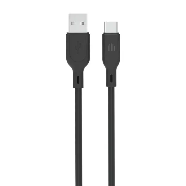 Dviced USB-A to USB-C silicone cable Charging & Data transfer 1.25m - Black-0
