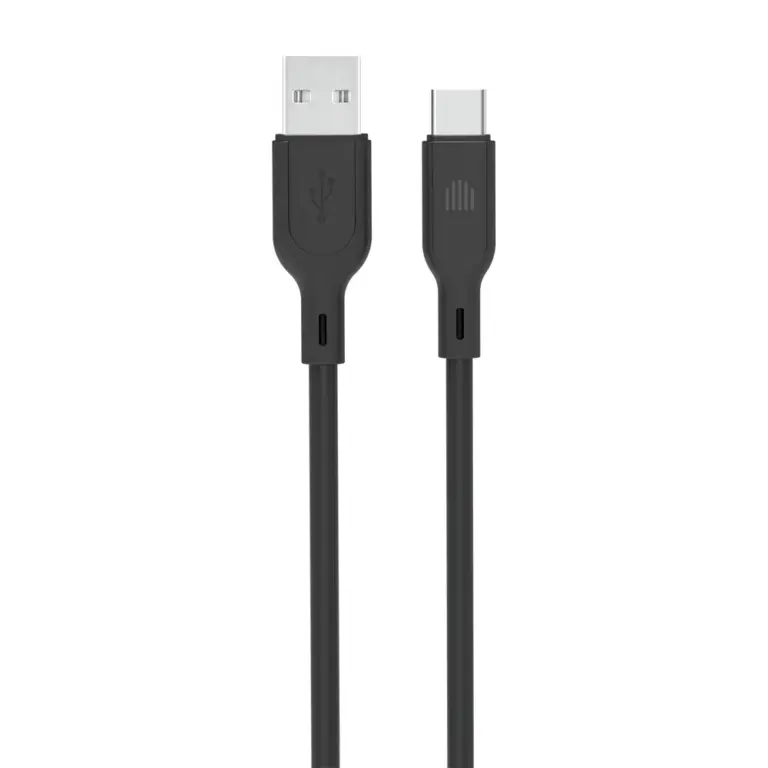 Dviced USB-A to USB-C silicone cable Charging & Data transfer 1.25m - Black-0
