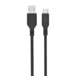 Dviced USB-A to USB-C silicone cable Charging & Data transfer 1.25m - Black-0