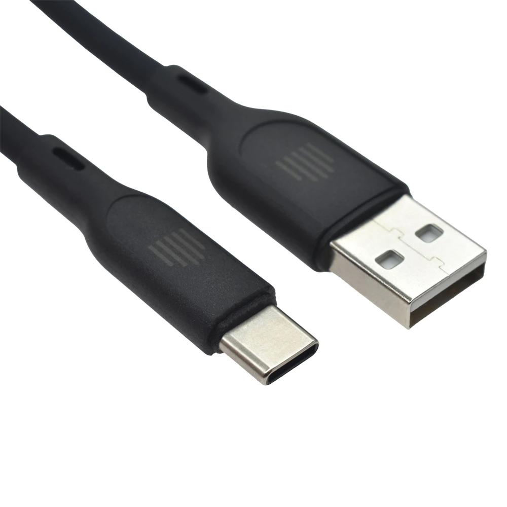 Dviced USB-A to USB-C silicone cable Charging & Data transfer 1.25m - Black-thumbnail Dviced USB-A to USB-C silicone cable Charging & Data transfer 1.25m - Black-thumbnail