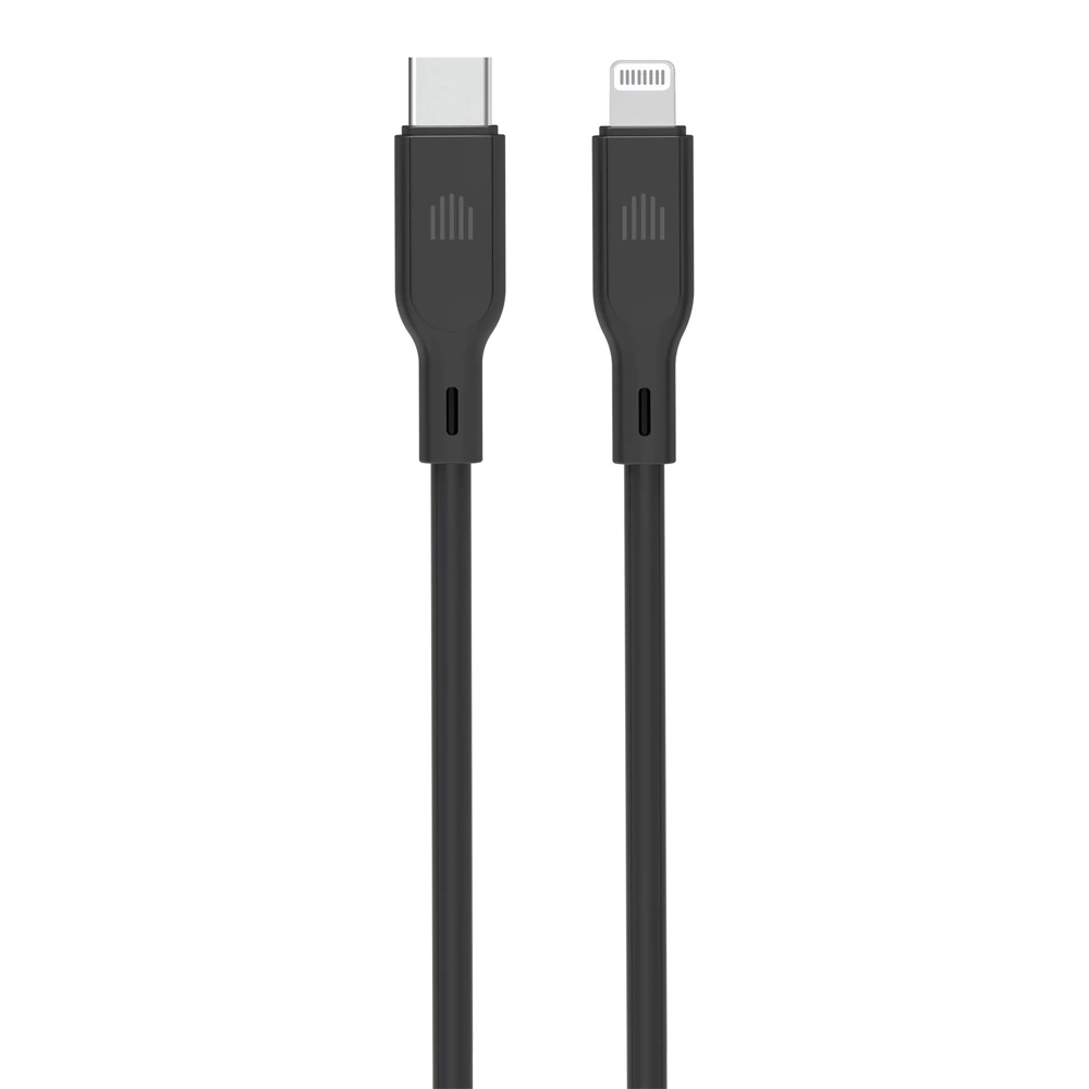 Dviced USB-C to lightning silicone cable Charging & Data transfer 1.25m - Black-0 Dviced USB-C to lightning silicone cable Charging & Data transfer 1.25m - Black-0