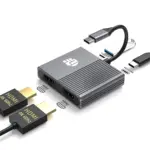 Yuanshan 4 IN 1 Type C to 2 x HDMI 4K60HZ USB3.0 PD 100W USB C HUB HDMI adapter splitter-0