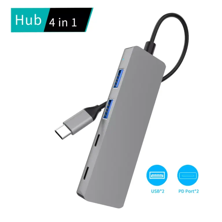 Yuanshan 4-Port USB-C Hub – 2× USB-A 3.0 + 2× USB-C 3.0 | 5Gbps High-Speed-0