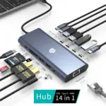 Yuanshan 14 في 1 موزع USB C لشاشة مزدوجة HDTV محطة إرساء USB C محول متعدد المنافذ مع USB 3.2 4K HDMI -0
