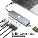 Yuanshan 6 IN 1 USB C HUB with PD 100W + 3 x Type C Data + HDMI 4K60HZ + USB A 3.1 power delivery multi port adapter-0