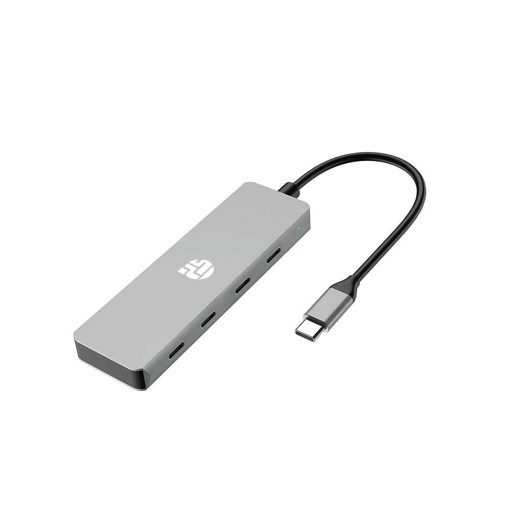 Yuanshan Ultra Slim 4-port Usb-c 3.2 Hub (4-in-1 Adapter) - Gray-0 Yuanshan Ultra Slim 4-port Usb-c 3.2 Hub (4-in-1 Adapter) - Gray-0
