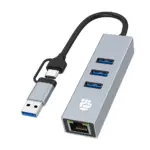Yuanshan Usb/type-c Hub With Ethernet Adapter - Gray-0