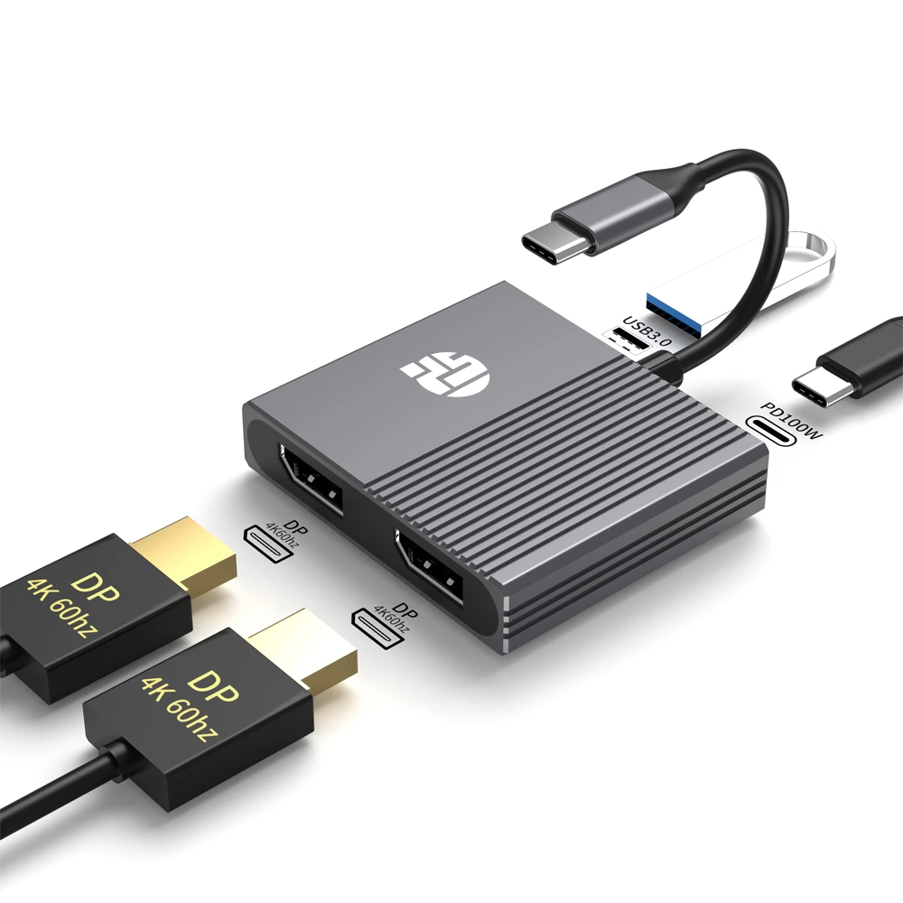 Yuanshan 4-in-1 Usb-c To Displayport Adapter - Gray-0 Yuanshan 4-in-1 Usb-c To Displayport Adapter - Gray-0