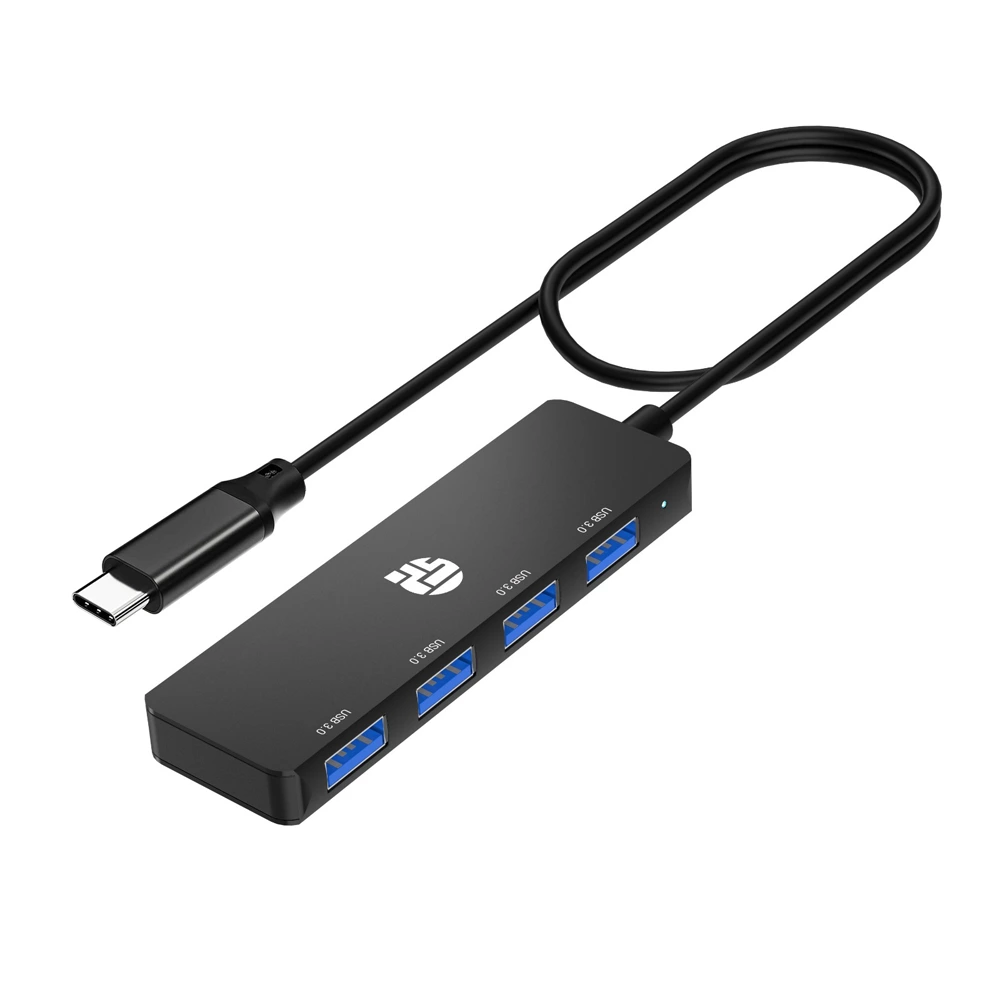 Yuanshan Usb-c To 4-port Usb Hub - Black-0 Yuanshan Usb-c To 4-port Usb Hub - Black-0