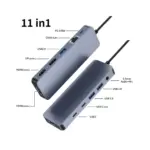 Yuanshan 11-in-1 USB-C Docking Station with Dual HDMI, DP 4K, Gigabit Ethernet, Audio, and 100W PD-thumbnail