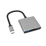 Yuanshan 3-in-1 USB-C Hub with 4K@60Hz HDMI, 100W PD Charging, USB 3.0 – Docking Station-0