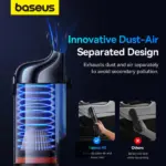 ⁦Baseus A5 Car Vacuum Cleaner 16000Pa Power Suction - Portable Cordless, LED Display, High-Efficiency Cordless Vacuum for Car & Home Use - Black⁩ - الصورة ⁦8⁩