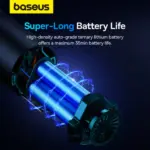⁦Baseus A5 Car Vacuum Cleaner 16000Pa Power Suction - Portable Cordless, LED Display, High-Efficiency Cordless Vacuum for Car & Home Use - Black⁩ - الصورة ⁦7⁩
