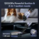 ⁦Baseus A5 Car Vacuum Cleaner 16000Pa Power Suction - Portable Cordless, LED Display, High-Efficiency Cordless Vacuum for Car & Home Use - Black⁩ - الصورة ⁦13⁩