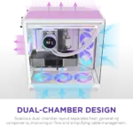 Nzxt H9 Flow Rgb (2025) Dual-chamber Mid Tower Case With Rgb Fans - All White - Image 3